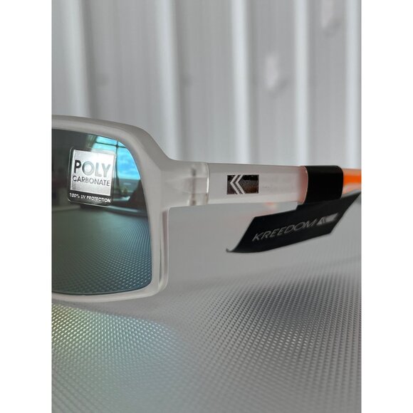 Kreedom Orion Polycarbonate Sports Sunglasses UV Protection Clear Orange NEW - Picture 3 of 7